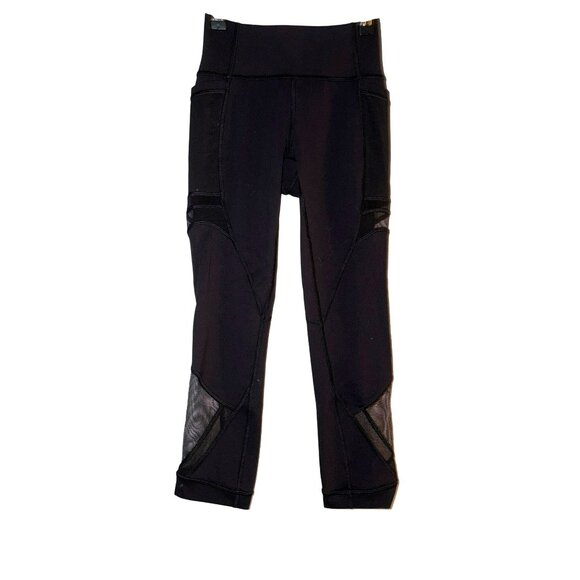 Lululemon Forget The Sweat Crop Black Leggings Size 2 - Picture 1 of 7